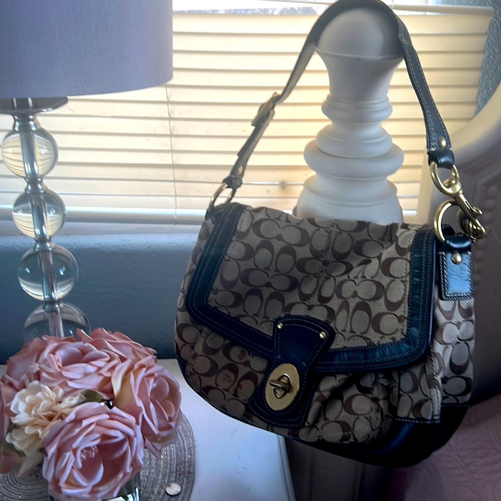 Original Vintage Coach Signature Strap Hobo Handbag
